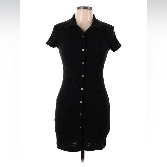 Women's Short Sleeve Bodycon Polo Dress - Wild Fable Black - Picture 10 of 14